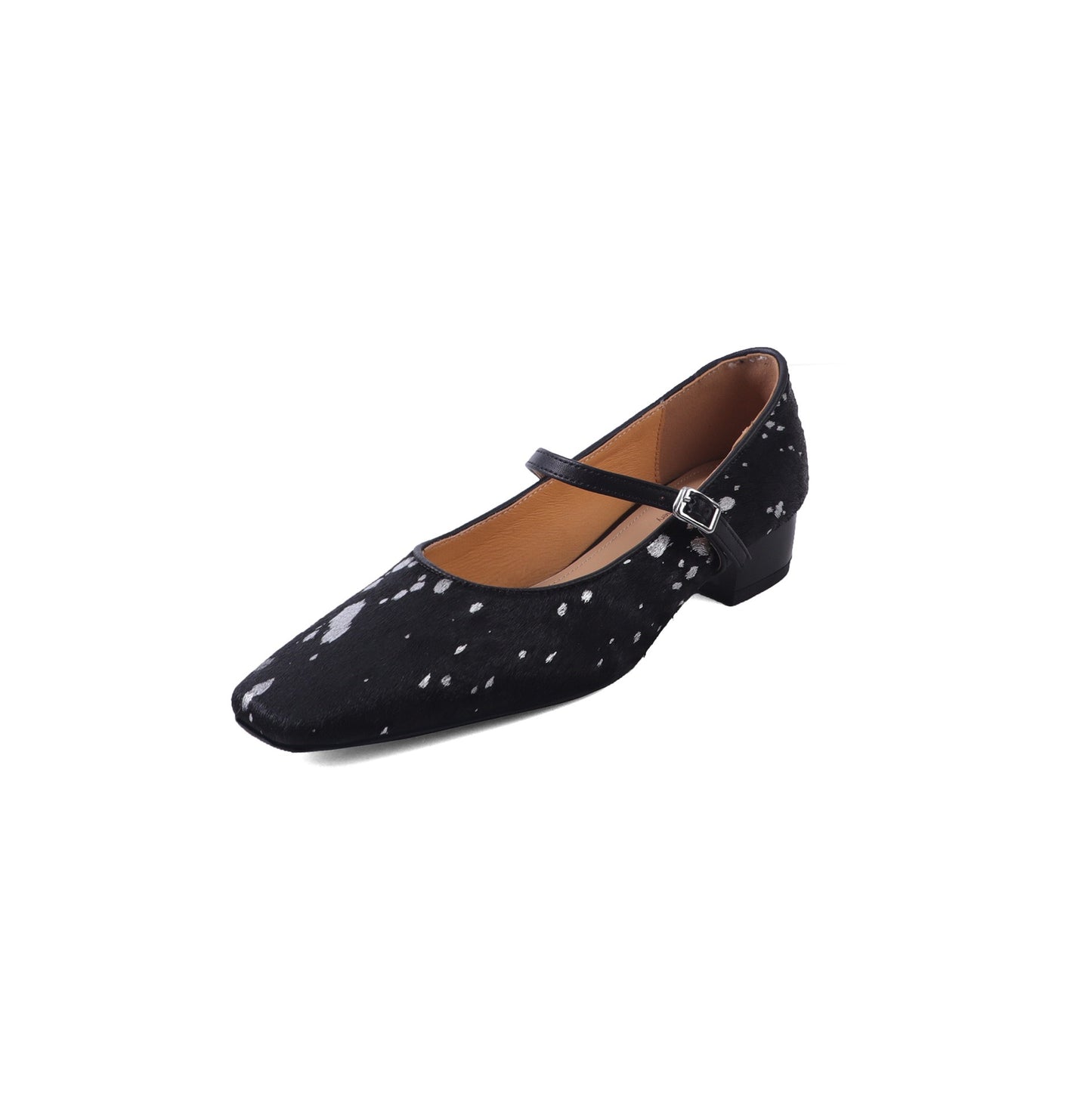 Cow Print Square Toes Pumps