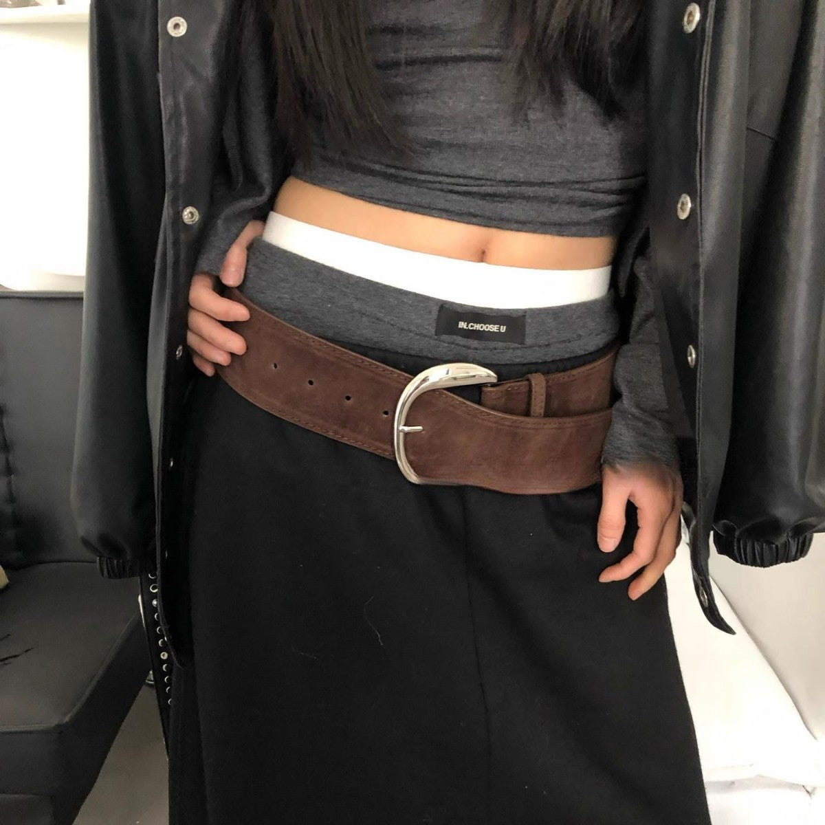 Suede Wide Belt