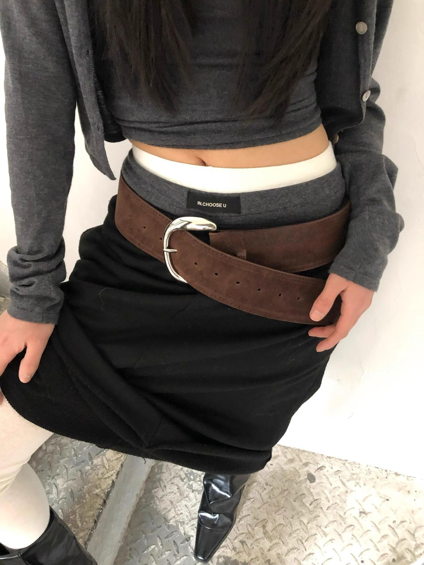 Suede Wide Belt