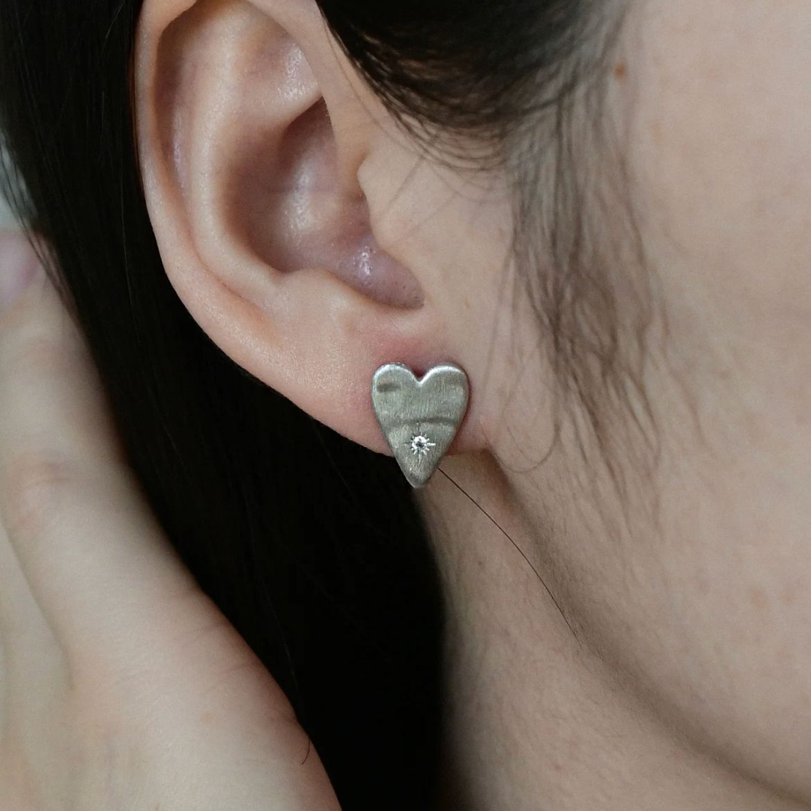 HEART EAR STUDS